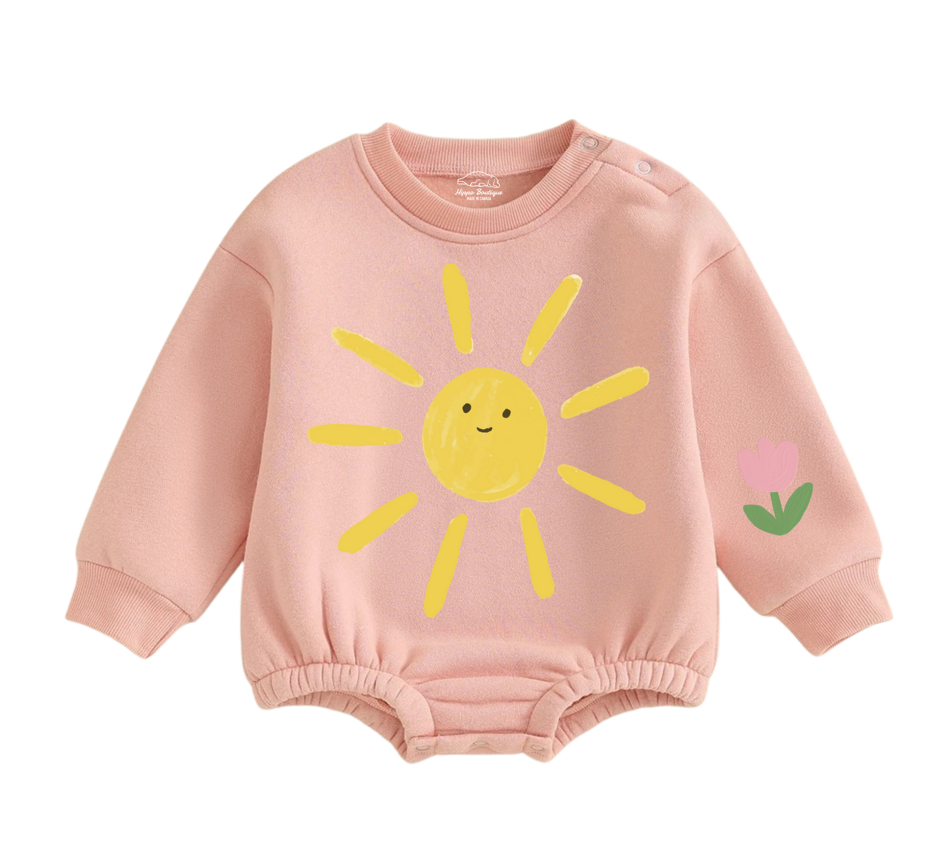 Soft warm fleece oversized Romper - Rainbow Hippo Boutique