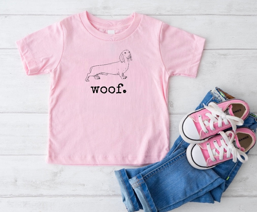 Woof Dog Baby & Toddler tshirt Hippo Boutique