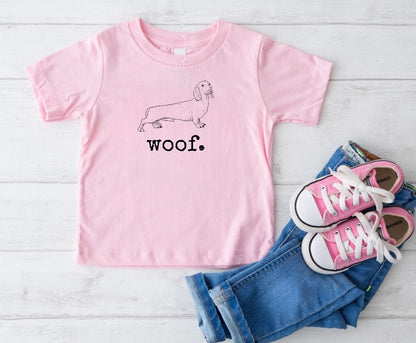 Woof Dog Baby & Toddler tshirt Hippo Boutique