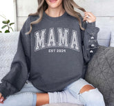 (Copy) Glitter Mama Sweatshirt with children’s name on sleeve Hippo Boutique