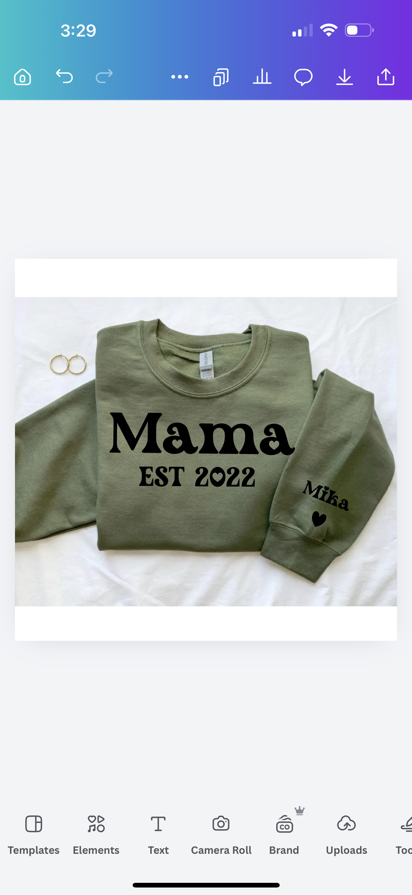 Custom Mama Sweatshirt with children’s name on sleeve Hippo Boutique