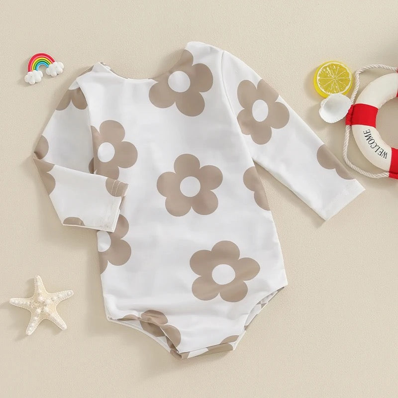 Baby Girl One Piece Boho Floral Swimsuit Hippo Boutique