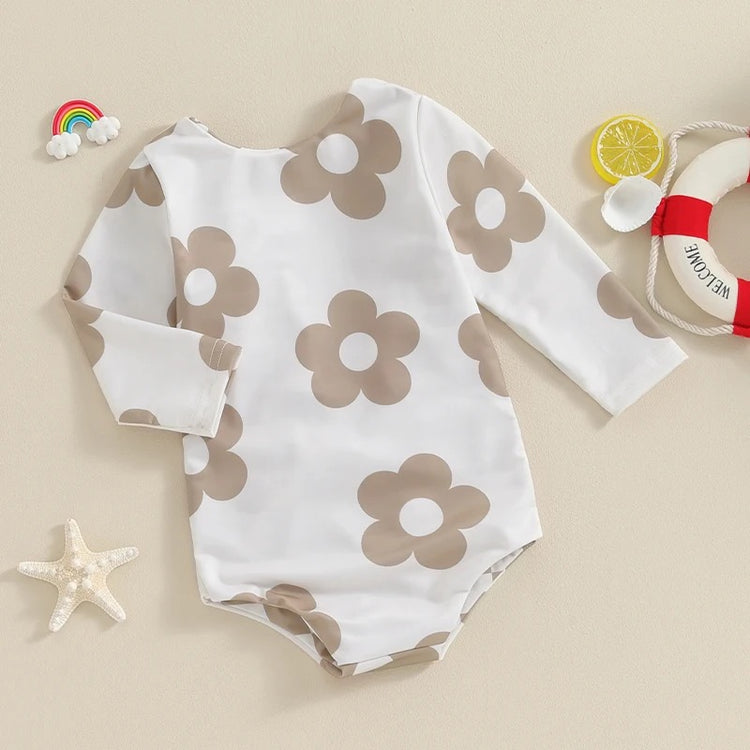 Baby Girl One Piece Boho Floral Swimsuit Hippo Boutique
