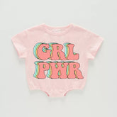 Retro Girl Power Baby Girl t-shirt Bubble Romper Hippo Boutique