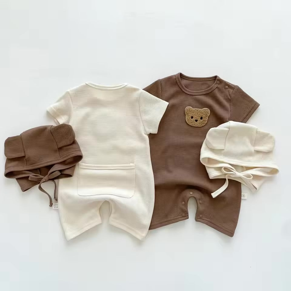 Bear Romper Bodysuit with Hat Hippo Boutique