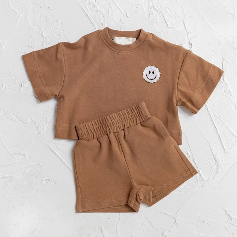 Smile Cotton T-Shirt & Shorts set Hippo Boutique