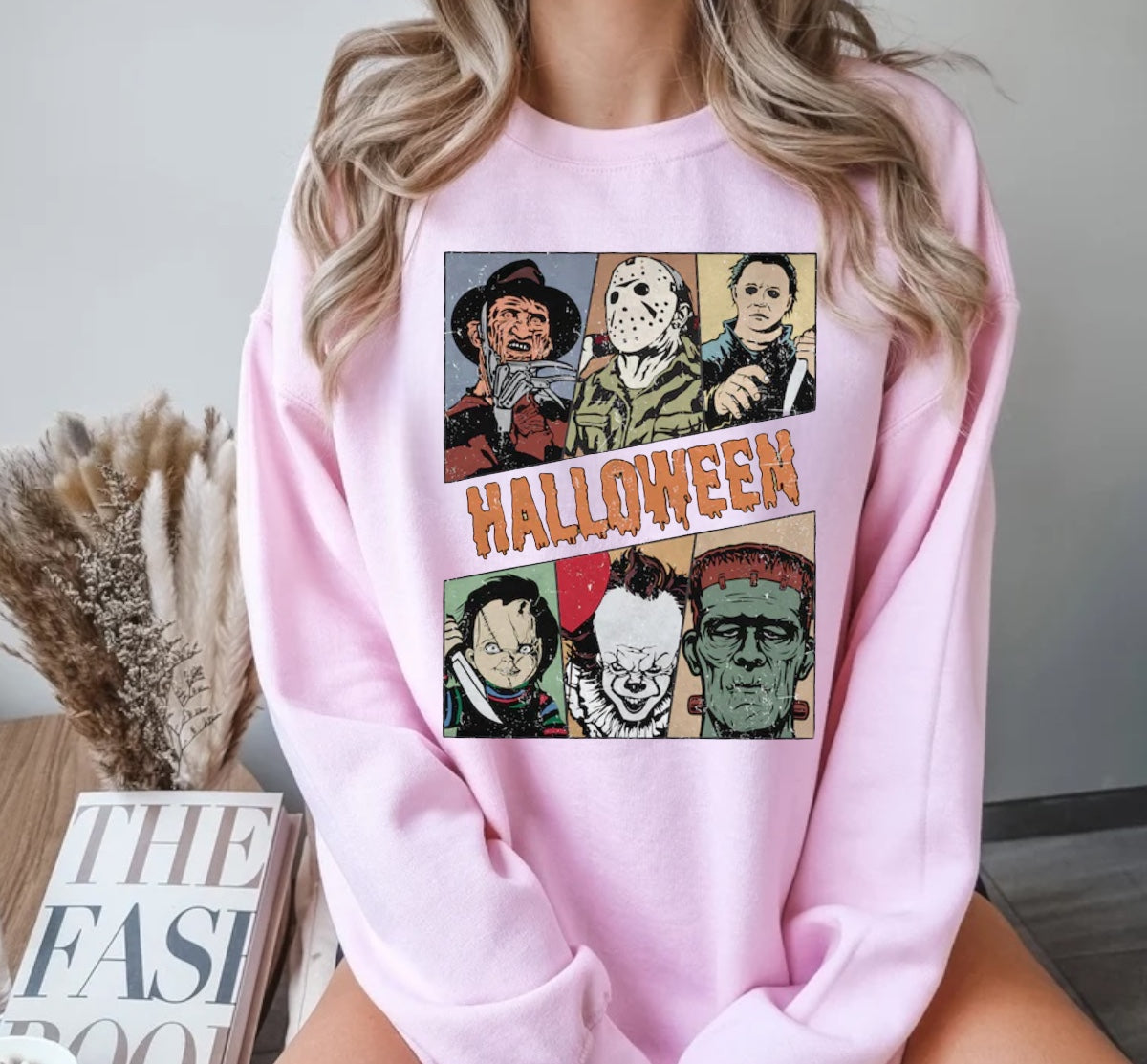 Halloween fleece crewneck Sweatshirts Horror Hippo Boutique