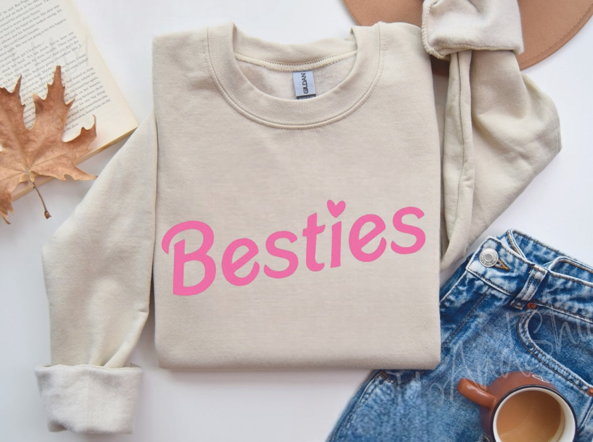 Besties matching Baby Sweatshirt Romper bodysuit & Crewneck Hippo Boutique