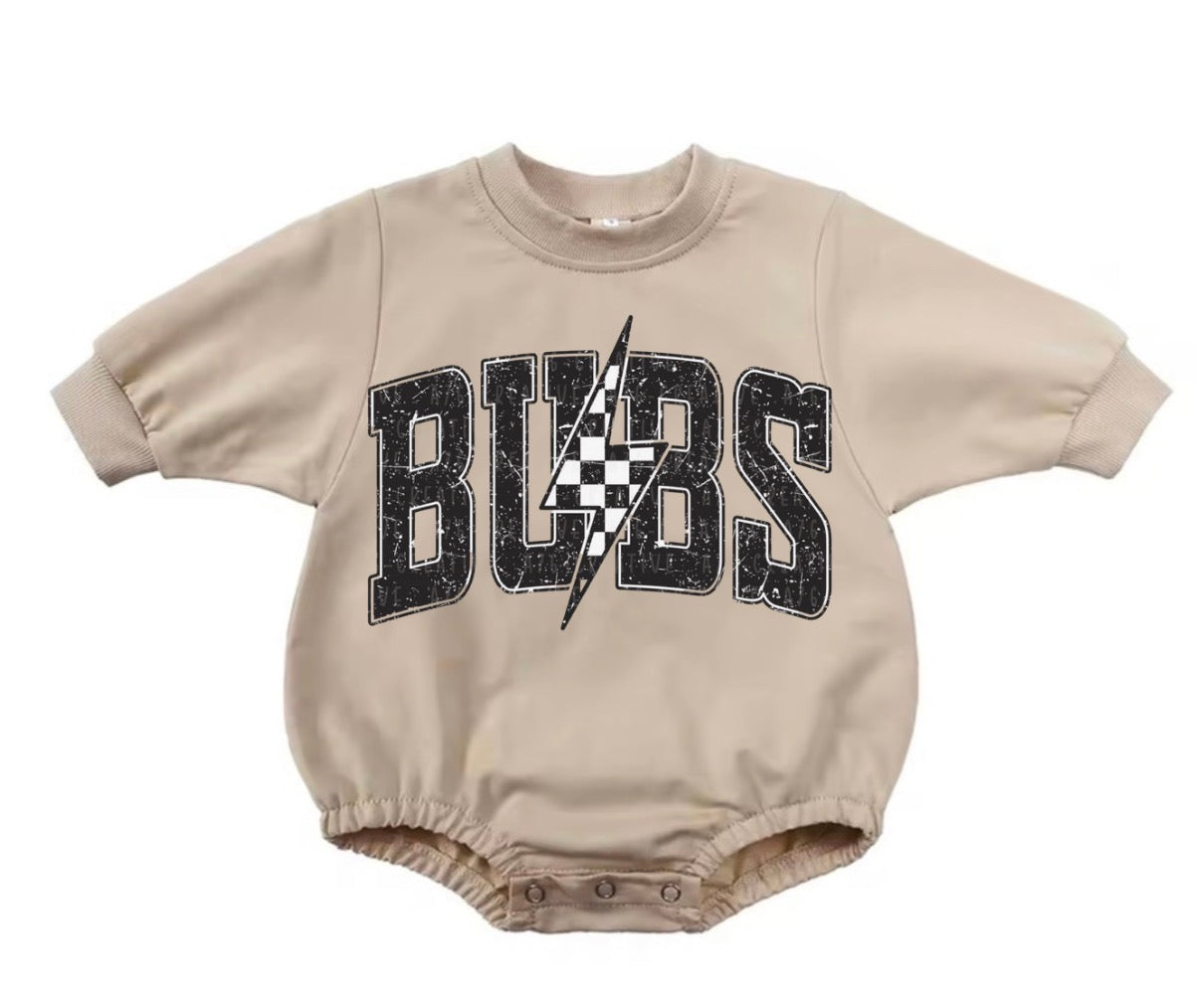 Bubble Sweatshirt Romper - Bubs Lightning Hippo Boutique
