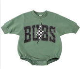 Bubble Sweatshirt Romper - Bubs Lightning Hippo Boutique