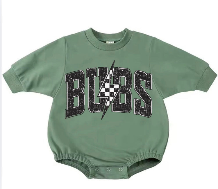 Bubble Sweatshirt Romper - Bubs Lightning Hippo Boutique