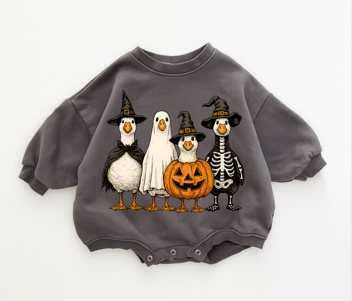 Baby Cotton Sweatshirt Romper - Pretty Fly Hippo Boutique