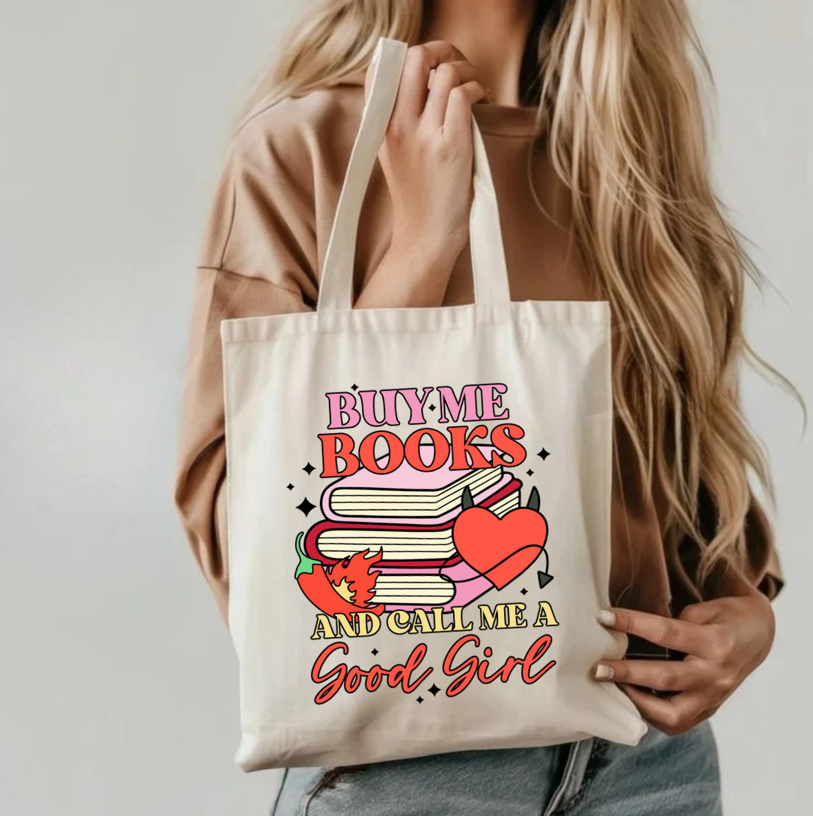 Buy Me Books and call me a good girl Bookish Tote Shoulder Bag Hippo Boutique