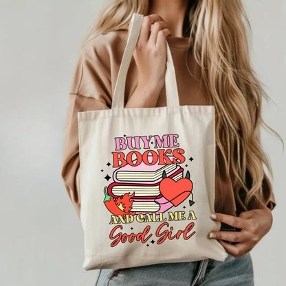 Buy Me Books and call me a good girl Bookish Tote Shoulder Bag Hippo Boutique