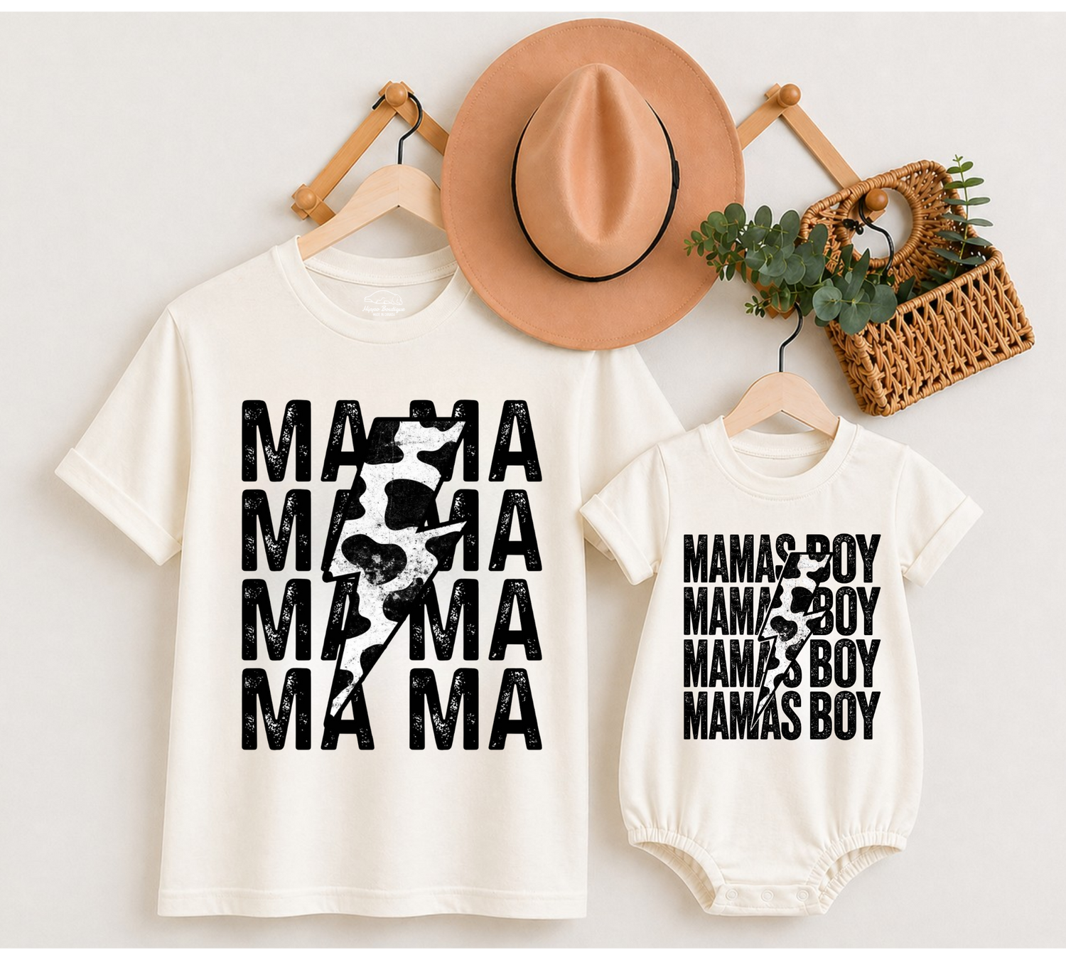 Mama & Mini Matching T-Shirts & Romper - Mama’s Boy Hippo Boutique