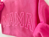 Custom Mama Puff Sweatshirt with children’s name on sleeve Hippo Boutique