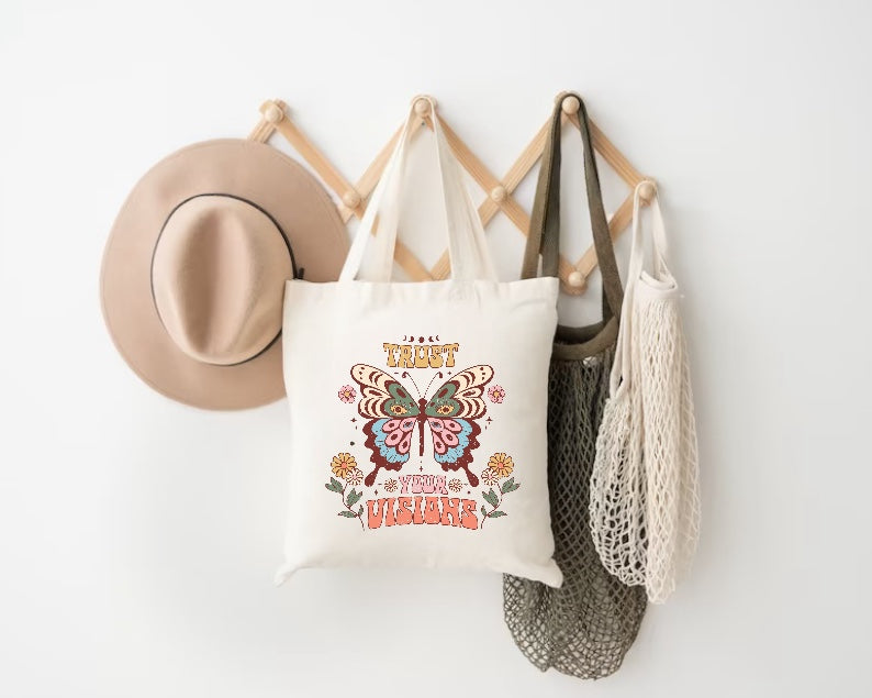 Trust Your Visions Boho Tote Bag Hippo Boutique