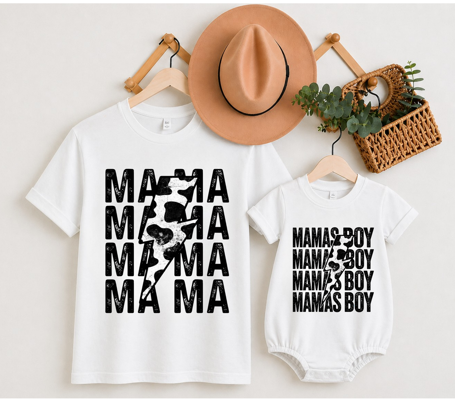 Mama & Mini Matching T-Shirts & Romper - Mama’s Boy Hippo Boutique