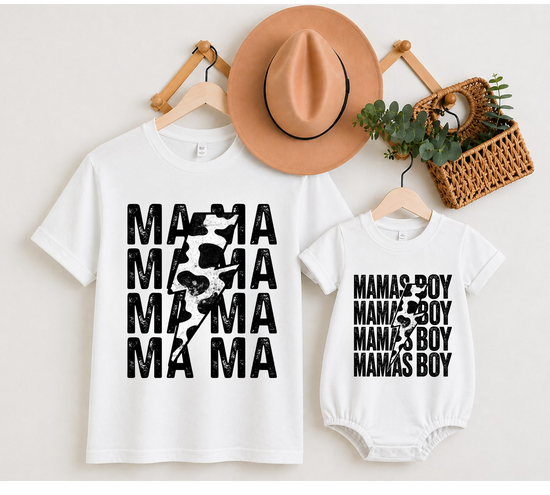 Mama & Mini Matching T-Shirts & Romper - Mama’s Boy Hippo Boutique
