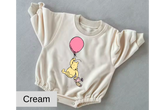 Pink Balloon Pooh baby Oversized Sweatshirt Romper Hippo Boutique