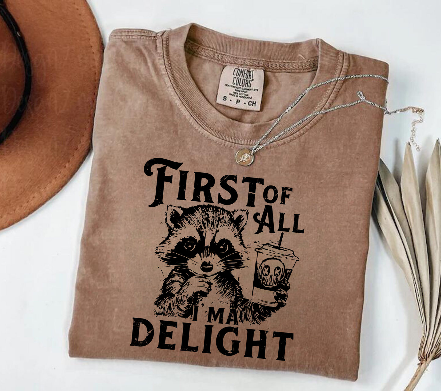 First of all I’m a Delight Raccoon T-Shirt Hippo Boutique