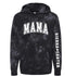 Custom Varsity Mama Tie Dye Hoodies with children’s name on sleeve Hippo Boutique