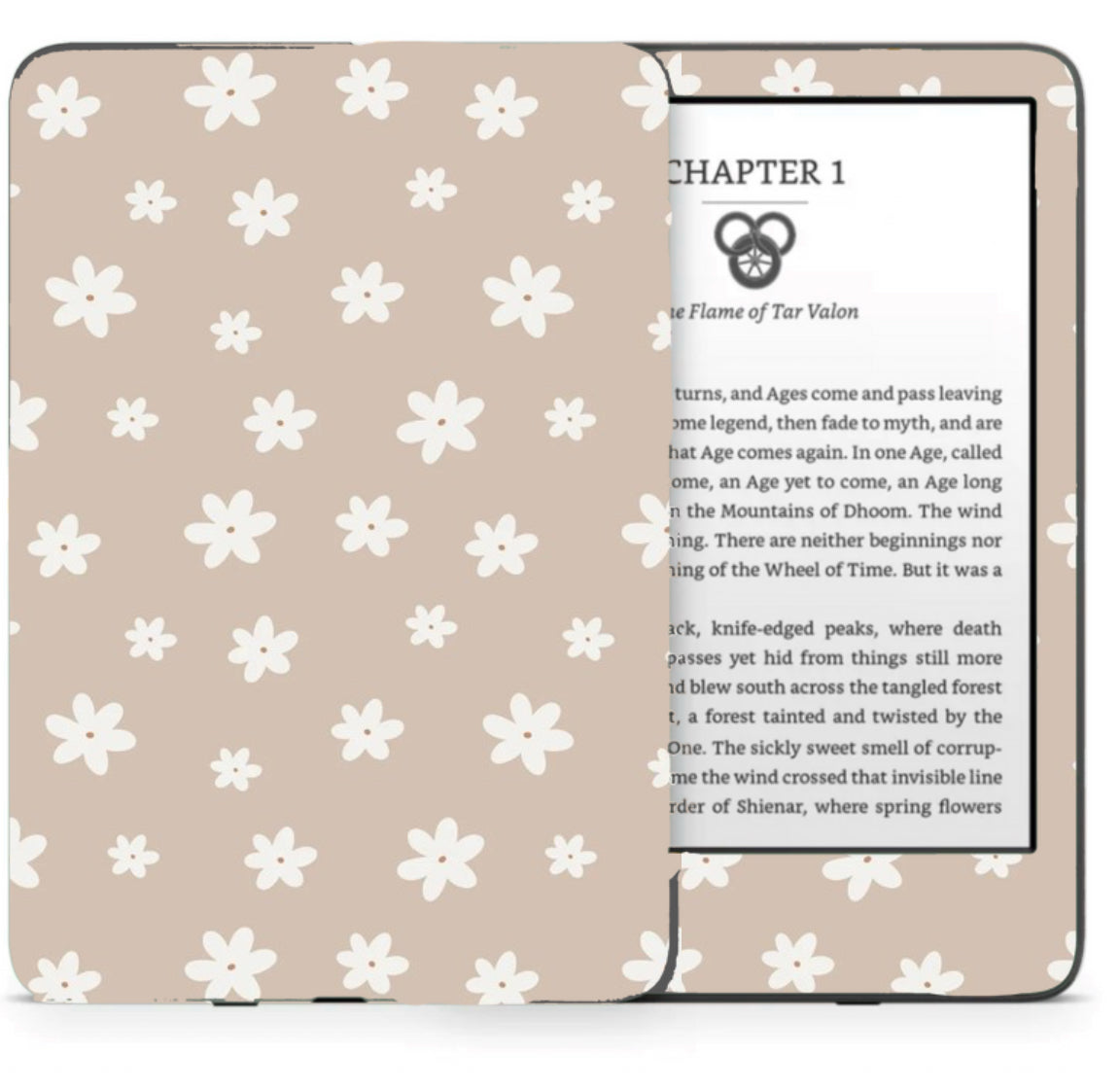 Kindle Skin - Beige Daisy Hippo Boutique