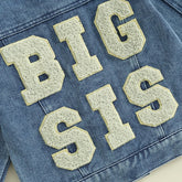 Big Sis Lil Sis Embroidered Baby & Toddler Jean Jacket Hippo Boutique