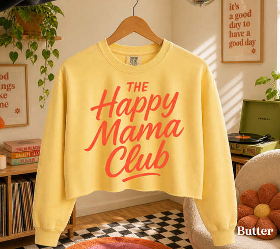 Cropped Sweatshirt - The happy mama club Hippo Boutique