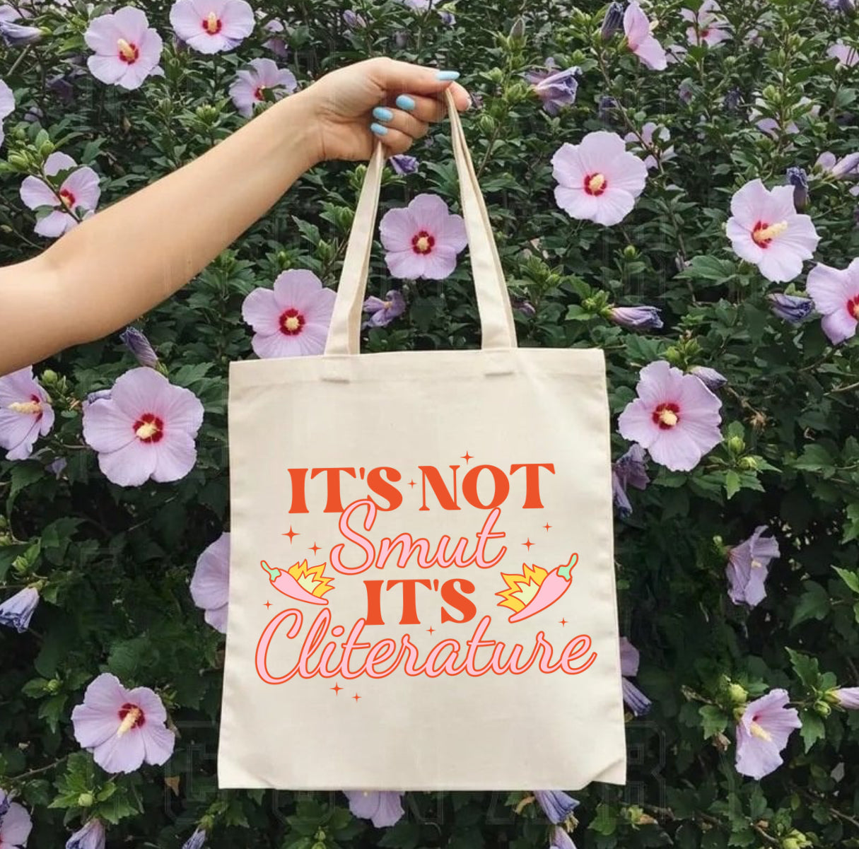 Its not smut it’s cliterature Bookish Tote Shoulder Bag Hippo Boutique