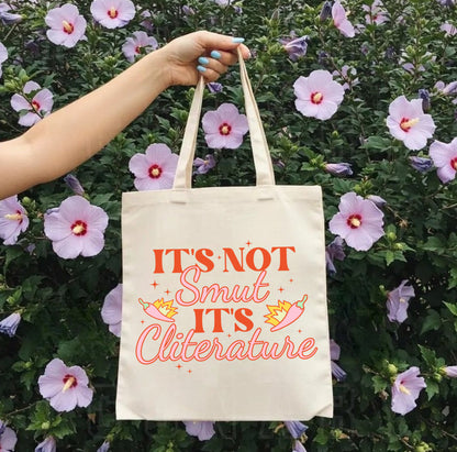 Its not smut it’s cliterature Bookish Tote Shoulder Bag Hippo Boutique
