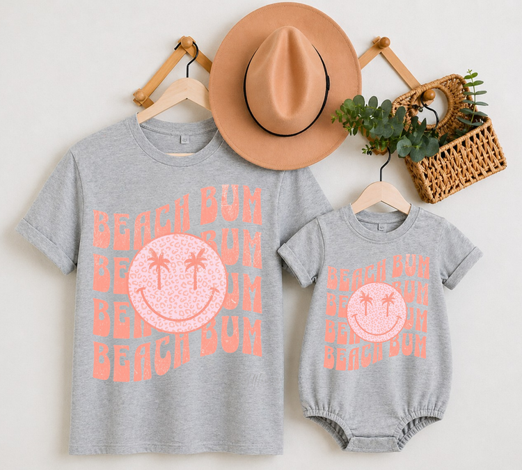 Mama & Mini Matching T-Shirts & Romper - Beach Bum Hippo Boutique