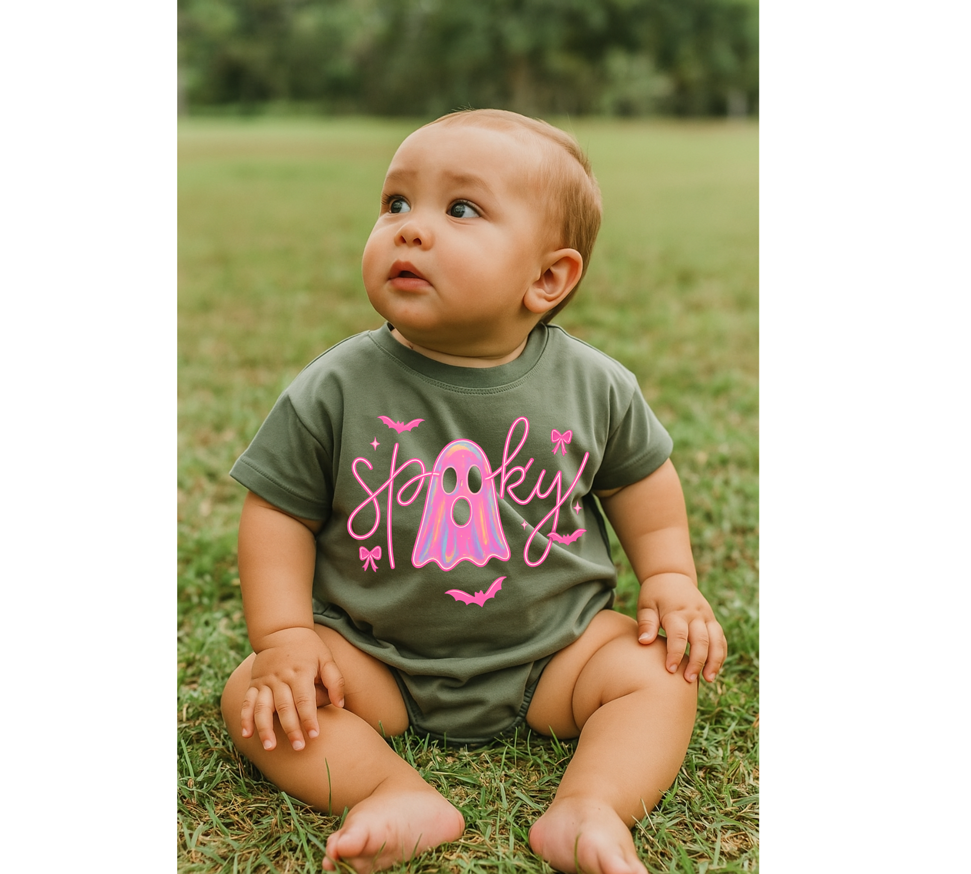 Ghost Coquette Halloween Baby t-shirt Bubble Romper Hippo Boutique