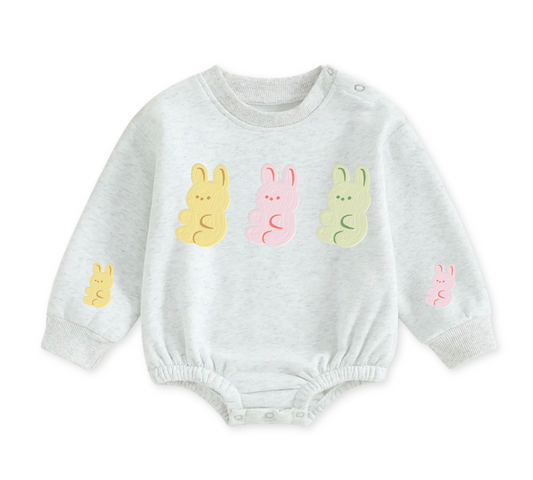 Soft warm fleece oversized Romper - Bunnies