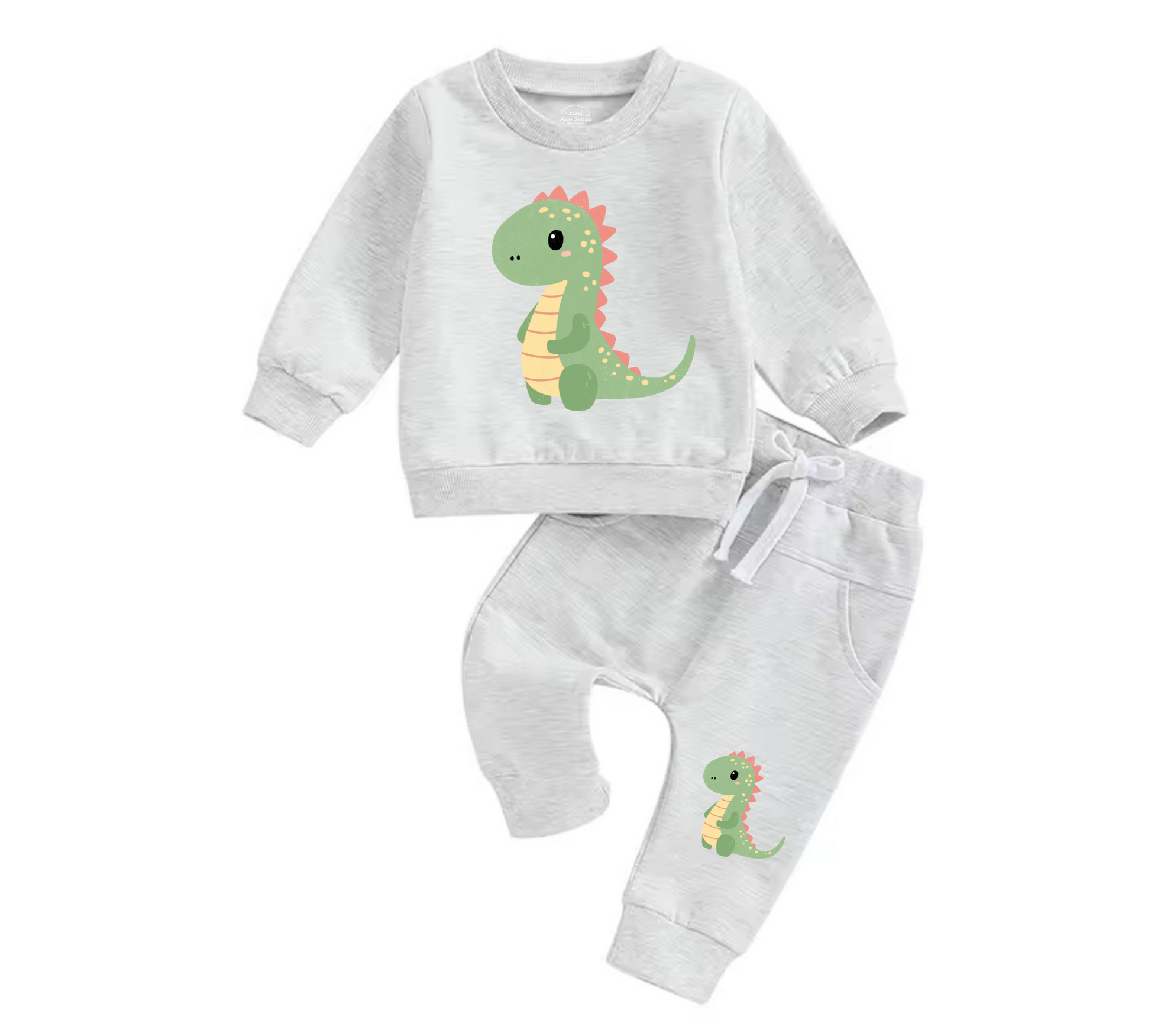 Newborn Baby 2 Piece Outfit Solid Color Long Sleeve Sweatshirt and Elastic Pants Set for Infant Fall Clothes baby boy Dino outfit 