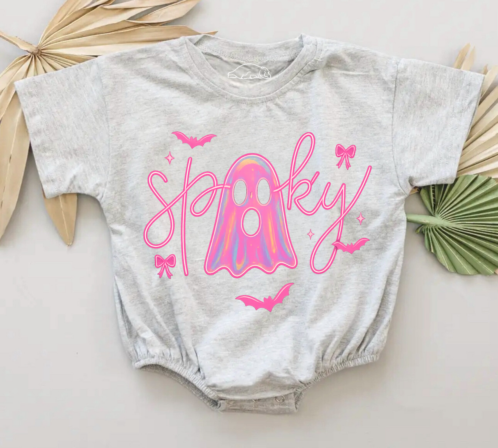 Ghost Coquette Halloween Baby t-shirt Bubble Romper Hippo Boutique