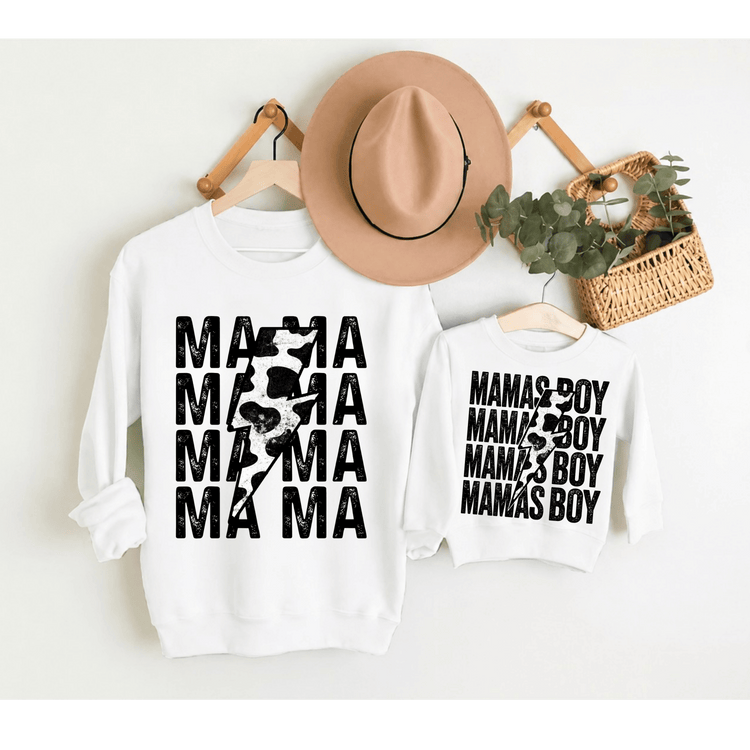 Mama & Mini Matching Sweatshirts - Mama’s Boy Hippo Boutique
