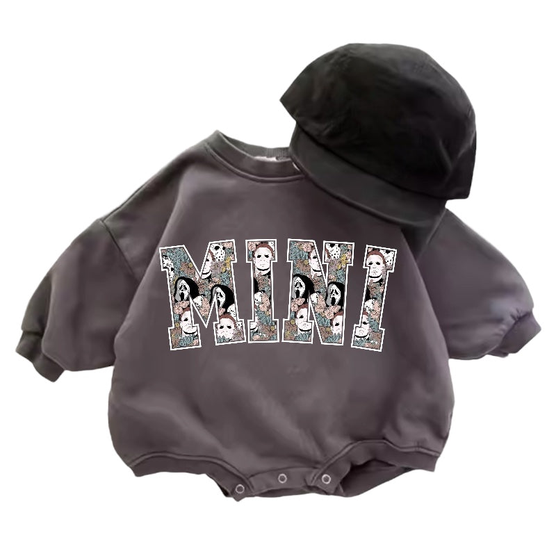 Cotton Scary Mini Baby Halloween Sweatshirt Romper Hippo Boutique