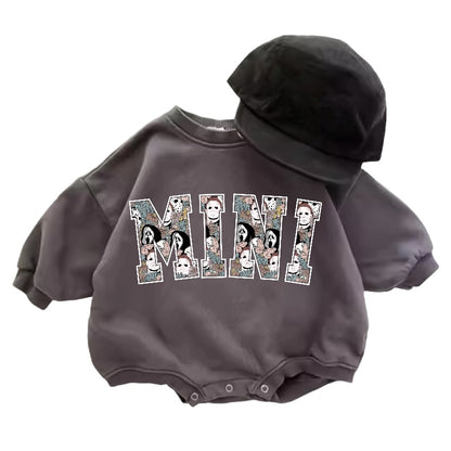 Cotton Scary Mini Baby Halloween Sweatshirt Romper Hippo Boutique
