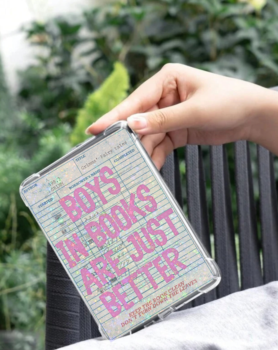 Kindle Insert - Boys in Books are Just Better Library Card Hippo Boutique