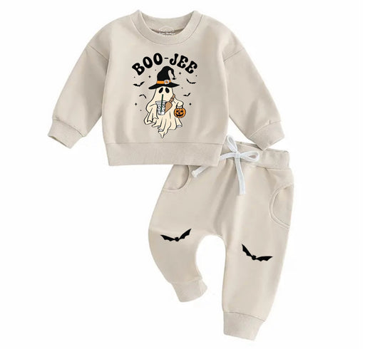 Boo jee Ghost Baby Halloween Sweatshirt Set Hippo Boutique