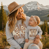 Mama & Mini Matching Sweatshirts - Checkered Bow Hippo Boutique