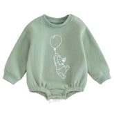 Soft warm fleece Baby Bear Balloon  Oversized Sweatshirt Romper Hippo Boutique