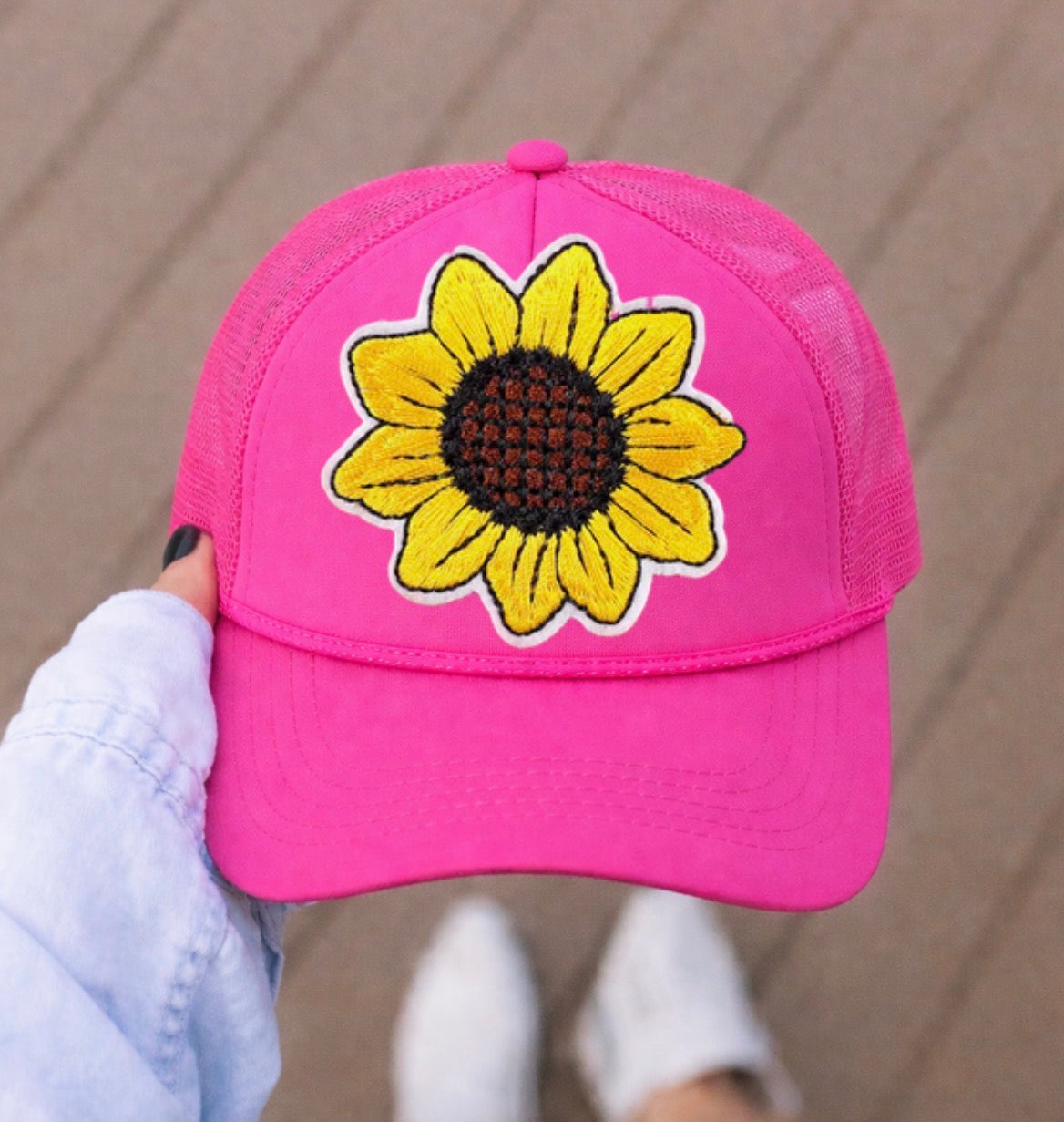 Sunflower Trucker Mesh Hats Hippo Boutique