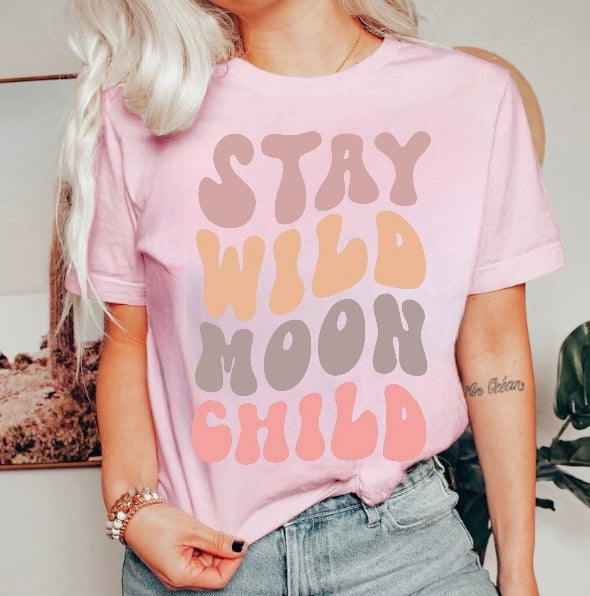 Stay Wild Moon Child Womens T-shirt Hippo Boutique