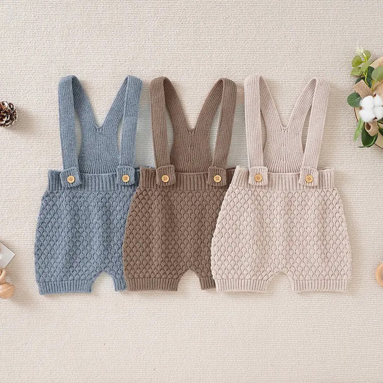 Knit button up Suspender Outfit Hippo Boutique