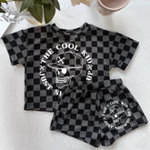 Cool Kid Baby & toddler checkered shorts and t-shirt outfit Hippo Boutique