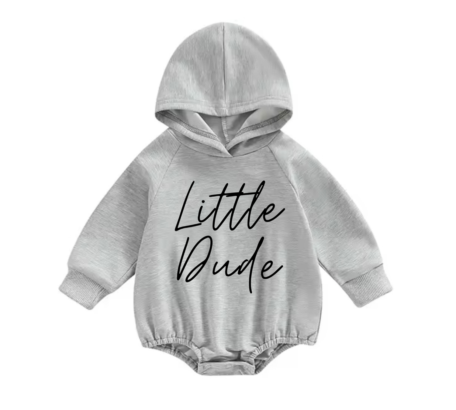 Little Dude Oversized Hooded Sweatshirt Romper Hippo Boutique