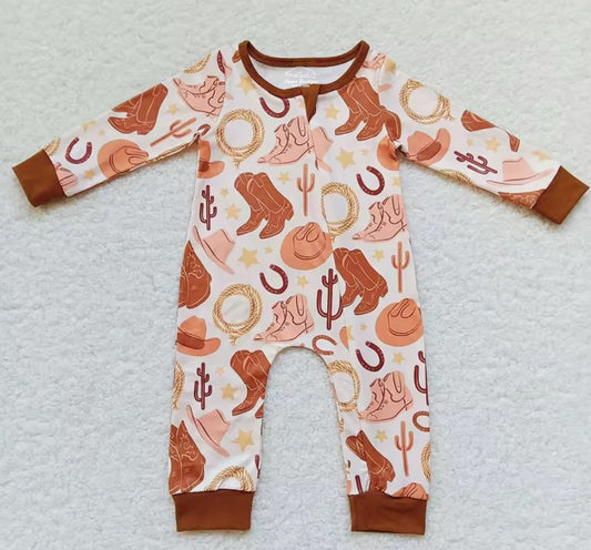 Baby Western Cowboy Boots Cotton Romper Bodysuit