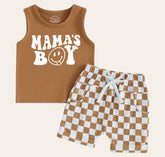 Mama’s Boy Tank & -Checkered Shorts Baby & toddler outfit Hippo Boutique
